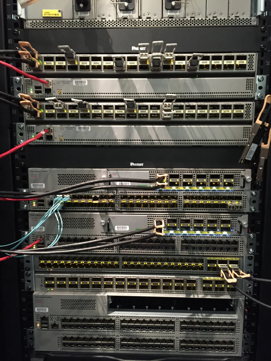 Rack-mounted enterprise routing and switching equipment
